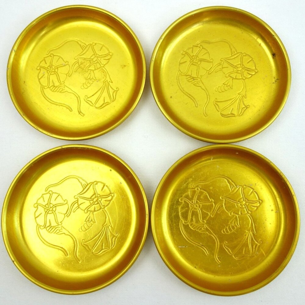 Vintage Neocraft by Everlast Gold Anodized Aluminum Coasters Set of 4